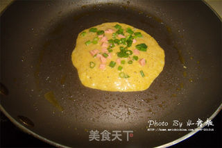 【南瓜火腿蛋饼】的做法步骤:4