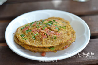 【南瓜火腿蛋饼】的做法步骤:5