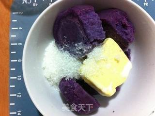 紫薯豆沙双色面包卷的做法步骤:4