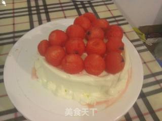 彩虹西瓜蛋糕的做法步骤:9
