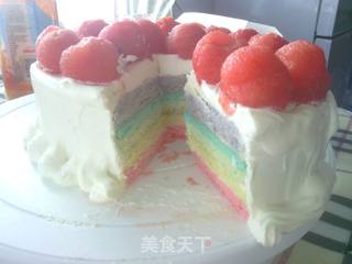 彩虹西瓜蛋糕的做法步骤:11