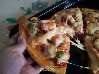 足量至尊鲜虾三文鱼披萨的做法步骤:11