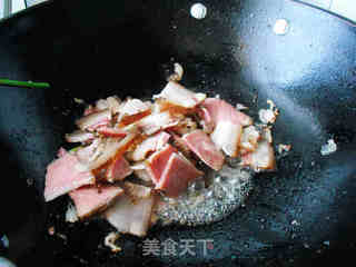 韭苔炒腊肉的做法步骤:5