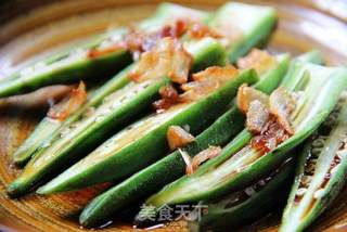 秋葵最保持营养的吃法---蒸秋葵配红葱酥的做法步骤:8