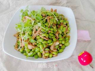 家常菜之——香菜豆仁炒肉丝的做法步骤：13