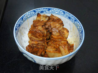 【梅干咸烧白】的做法步骤:9