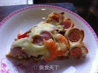 海鲜花边披萨的做法步骤:21