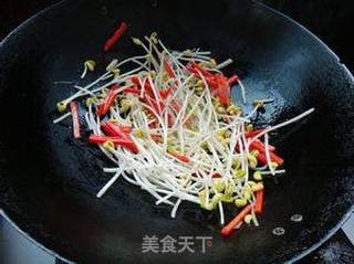 豆芽炒菠菜的做法步骤:4