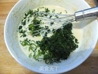 芹菜叶玉米面鸡蛋饼的做法步骤:6
