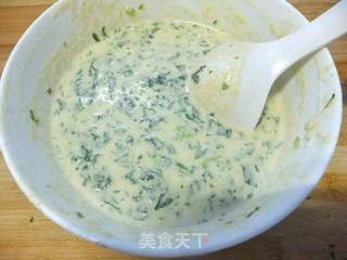 芹菜叶玉米面鸡蛋饼的做法步骤:7