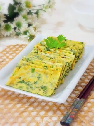 芹菜叶玉米面鸡蛋饼的做法步骤:10