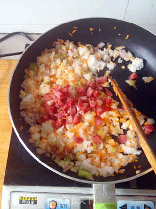 腊味酱油炒饭的做法步骤:7