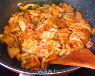 黑豆腐泡菜锅——黑豆腐系列3的做法步骤:7