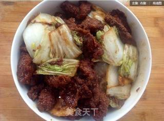快手酥肉烩白菜的做法步骤:4