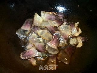花菜炒腊肉的做法步骤:6