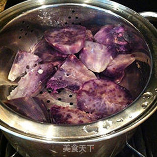 健康小点——软糯紫薯饼的做法步骤:3