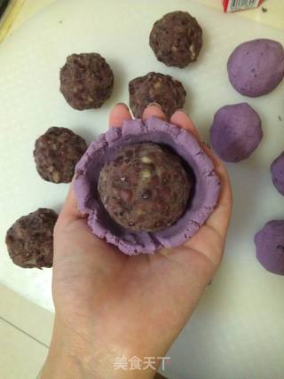 最适合夏季吃的~奶香紫薯薏米红豆饼的做法步骤:11