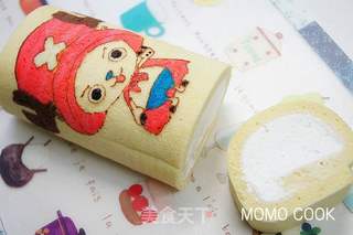 海贼王 乔巴彩绘蛋糕卷的做法步骤:13