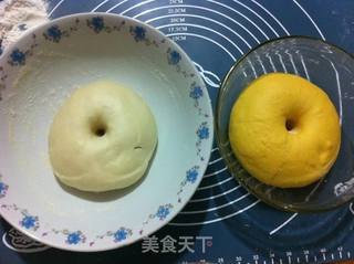 奶香南瓜双色馒头的做法步骤:3