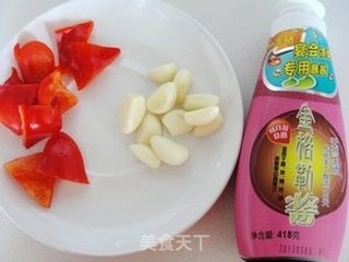 蒜子酱烧杏鲍菇的做法步骤:2