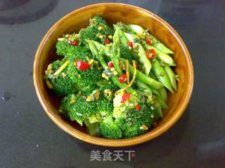 辣拌芦笋西兰花的做法步骤:8