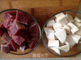 【杏鲍菇蒜香小牛肉】的做法步骤：2