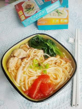 【史云生浓醇高汤试用报告】蘑菇菠菜肉丸面的做法步骤:8