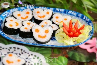 儿童创意饭----可爱的米奇寿司卷的做法步骤:10