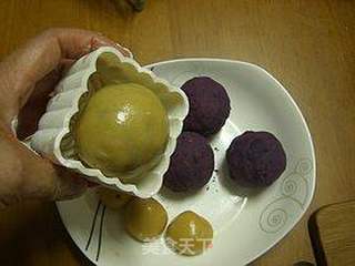 玫瑰紫薯月饼的做法步骤:6