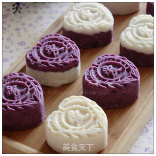 免烤健康的中秋月饼-----紫薯山药豆沙月饼的做法步骤:10