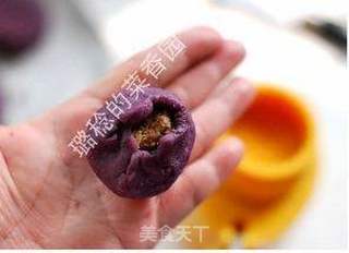 全手工打造“免烤、无油、无脂、低糖、健康”的【紫薯月饼】的做法步骤:15