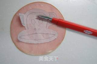 白米饭上的大嘴猴的做法步骤:3