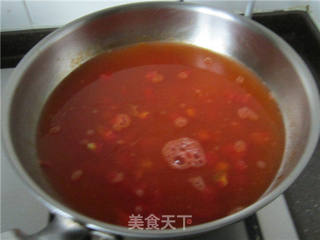 番茄虾仁疙瘩汤的做法步骤:8