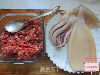 牛肉酿鱿鱼的做法步骤:2