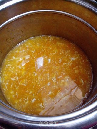 【金黄色的诱惑】南瓜玉米羹的做法步骤:9