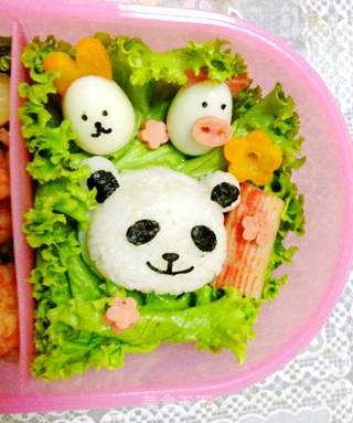 【熊猫海鲜便当】--可爱营养携带方便的做法步骤:18
