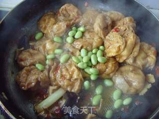 鲜香嫩滑---香菇毛豆油面筋的做法步骤:8