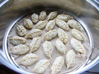 轻松自制营养又美味的早餐——韭菜豆干蒸饺的做法步骤:7