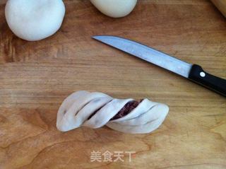 豆沙花卷面包的做法步骤:9