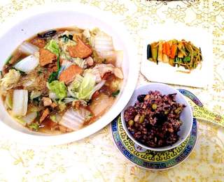 【白菜猪肉炖粉条】--大盆才够味,附八宝米饭和快速咸菜做法的做法步骤:12