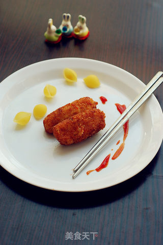 虾肉奶酱可乐饼的做法步骤:9
