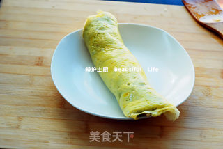 香菇虾肉蒸蛋卷的做法步骤:8
