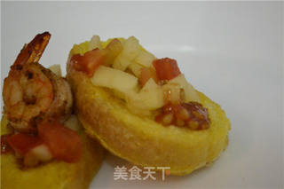【法式面包配苹果黑椒鲜虾】的做法步骤:11