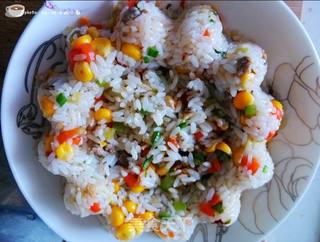 儿童创意菜谱----花朵炒饭的做法步骤:12