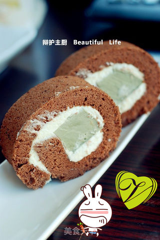 抹茶奶冻可可卷--浓情蜜意之深秋味道的做法步骤:10