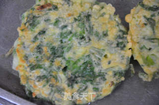 青菜虾皮鸡蛋饼的做法步骤:6
