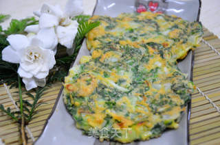 青菜虾皮鸡蛋饼的做法步骤:7