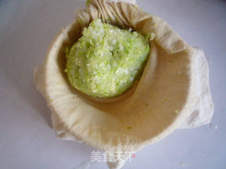 白菜香干素蒸饺的做法步骤:6