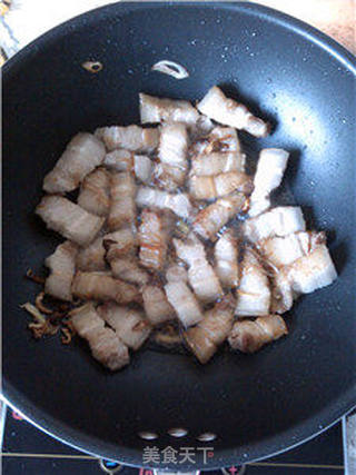 蚝油茭白五花肉的做法步骤:6