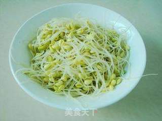 鸡枞油拌黄豆芽的做法步骤:4